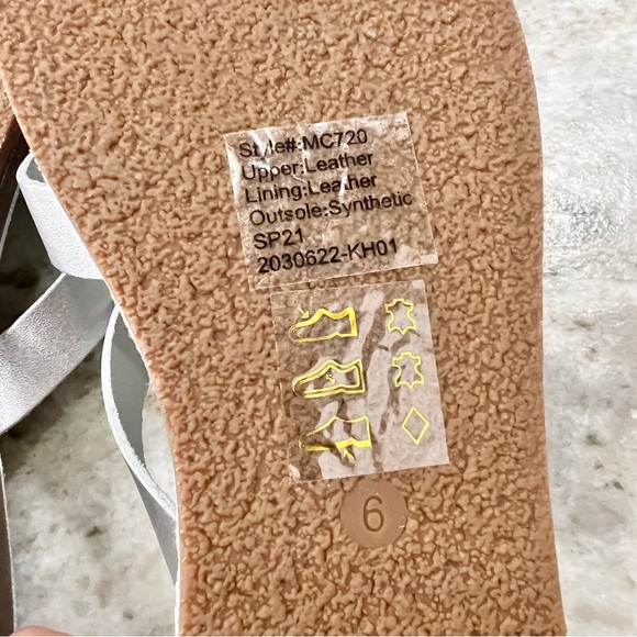 NWT Madewell The Boardwalk Thong Sandal in Metallic Silver Leather Size 6 - Picture 8 of 8